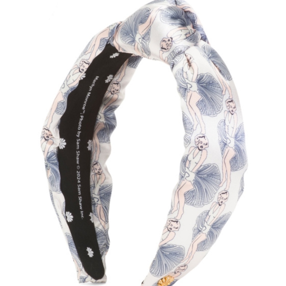 NWT $85 Lele Sadoughi IVORY LELE SADOUGHI X MARILYN MONROE PRINTED HEADBAND! - Picture 3 of 12